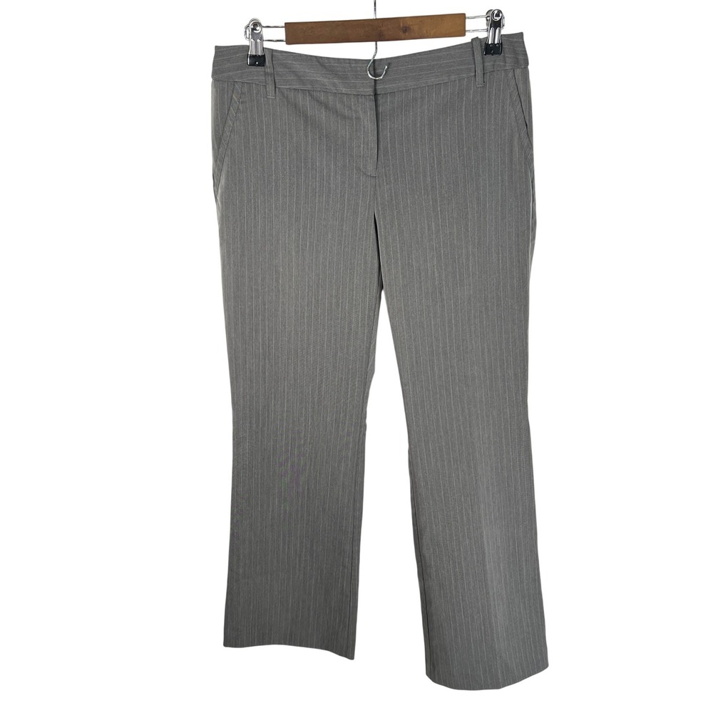 Attention Womens Gray Pinstripe Dress Pants Contemporary Fit Size 8 Professional